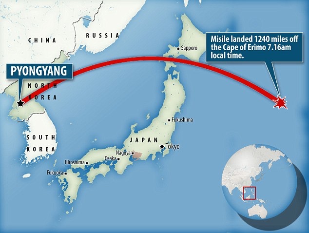 pongyang north korea missle launch 14th september 2017 locator