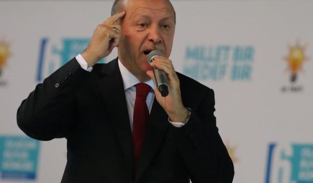 Turkish President Tayyip Erdogan speaks during the sixth Congress of the ruling AK Party in Ankara