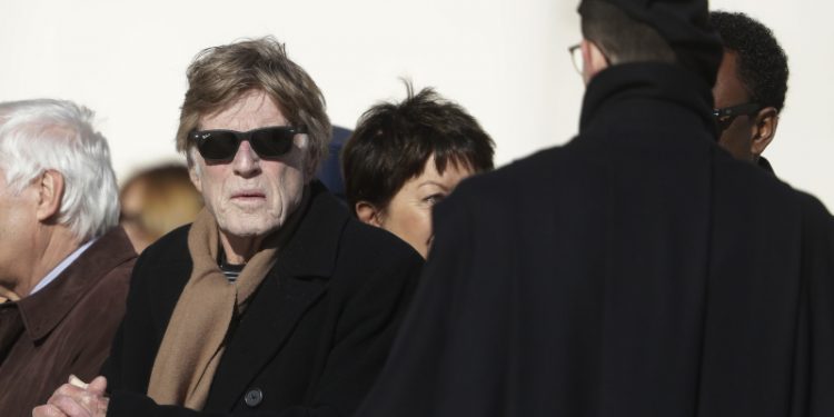 American retired actor, director and producer Robert Redford attends Pope Francis weekly general audience, in St. Peter's Square, at the Vatican, Wednesday, Dec. 4, 2019. (AP Photo/Andrew Medichini)