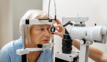Senior woman during a medical eye examination