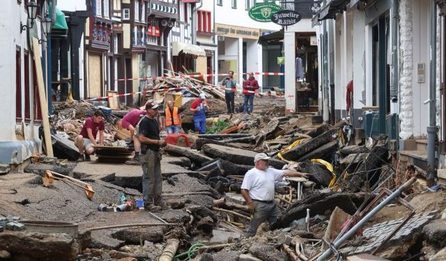 Aftermath of heavy rainfalls in Germany