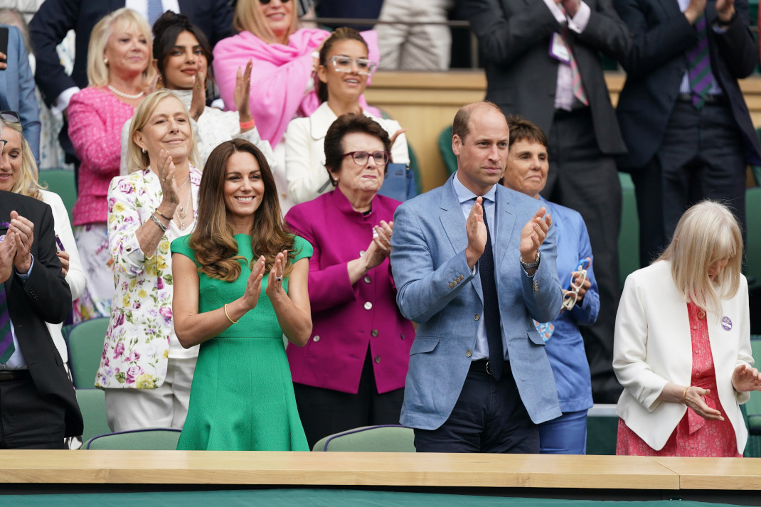 The Duke And Duchess of Cambridge Seen  Attending The Wimbledon Ladies Final 2021 *NO UK*