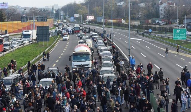 Serbian environmental activists protest against laws on referendum and expropriation in Belgrade