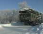 A radar vehicle of the S-400 Triumph surface-to-air missile system drives along a road on the way to Belarus to join military drills, in Khabarovsk region, Russia, in this still image taken from video released January 21, 2022. Russian Defence Ministry/Handout via REUTERS ATTENTION EDITORS - THIS IMAGE HAS BEEN SUPPLIED BY A THIRD PARTY. MANDATORY CREDIT. NO RESALES. NO ARCHIVES.