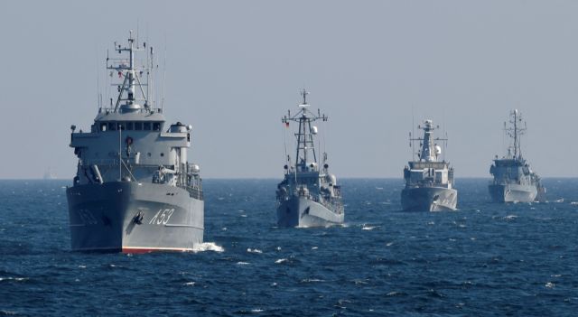 FILE PHOTO: Frigates of the German Navy take part in the exercise "Northern Coast", in the Baltic Sea near Rostock