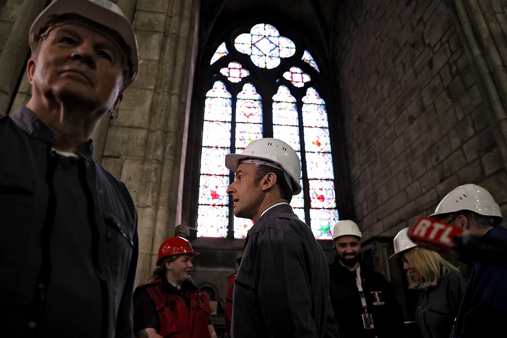 French President Macron visits the Notre-Dame Cathedral three years after the blaze