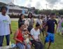 People gather on a field after an earthquake struck the Batanes Province, in northern Philippines