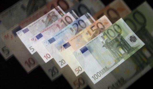 Euro banknotes are seen in this picture illustration taken in Prague