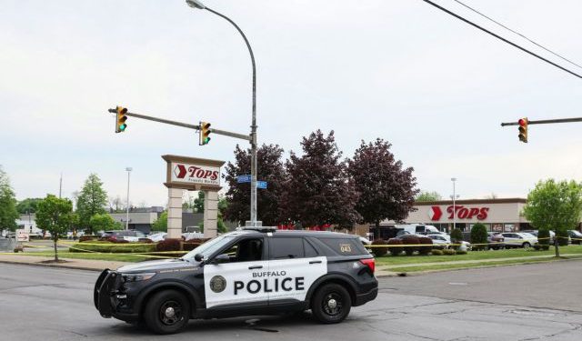 Scene of a shooting at a Tops supermarket in Buffalo, New York