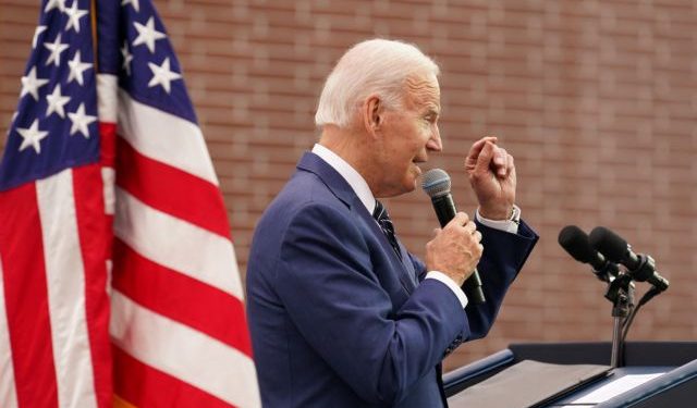 U.S. President Joe Biden visits Irvine Valley Community College, in Irvine