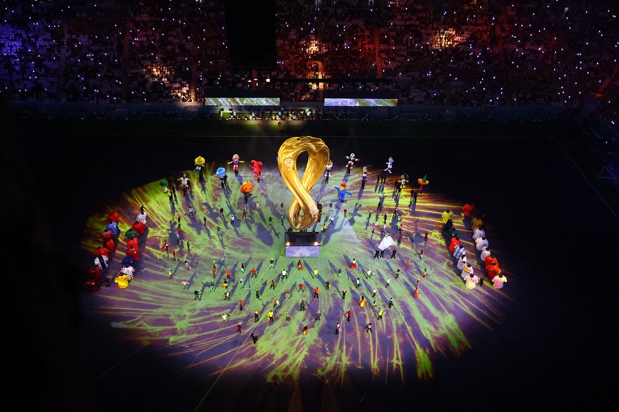 Soccer Football - FIFA World Cup Qatar 2022 - Group A - Qatar v Ecuador - Al Bayt Stadium, Al Khor, Qatar - November 20, 2022 General view during the opening ceremony REUTERS/Fabrizio Bensch