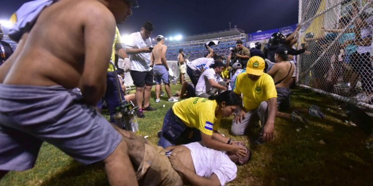 Nine people die in a stampede in soccer stadium in El Salvador