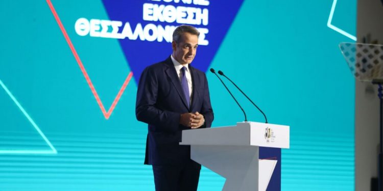 Ομιλία του Πρωθυπουργού Κυριάκου Μητσοτάκη στην 87η Διεθνή Έκθεση Θεσσαλονίκης, στο συνεδριακό κέντρο "Ιωάννης Βελλίδης", Σάββατο 16 Σεπτεμβρίου 2023.
(ΒΑΣΙΛΗΣ ΒΕΡΒΕΡΙΔΗΣ/ΜΟΤΙΟΝΤΕΑΜ)
